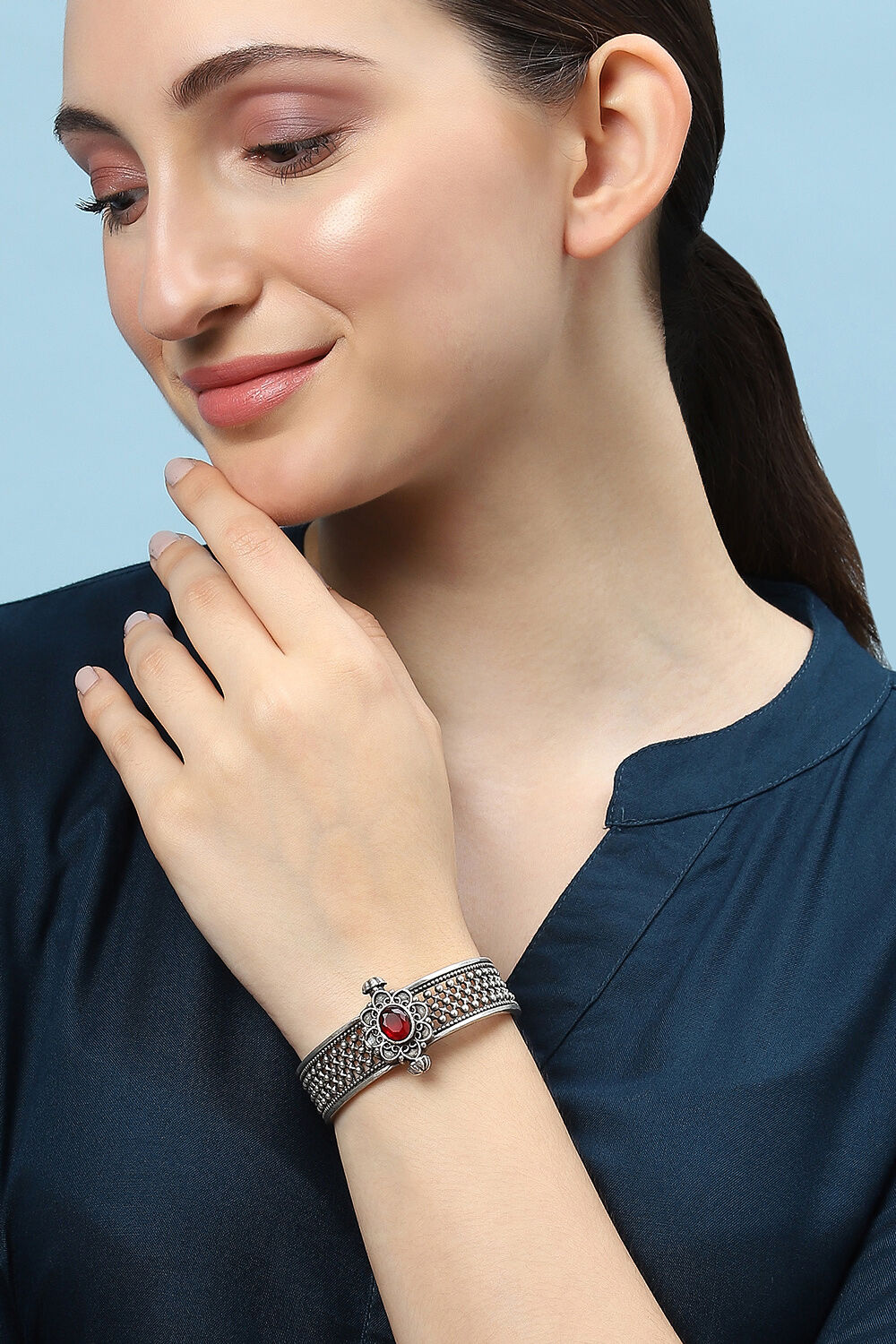 Oxidised-Red Brass Bangles image number 3