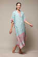 Powder Blue Rayon Printed Kaftan image number 3