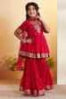 Red Ethnic Motifs Garara Kurta Set image number 4