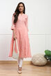 Fuschia Cotton Blend Solid Churidar image number 0