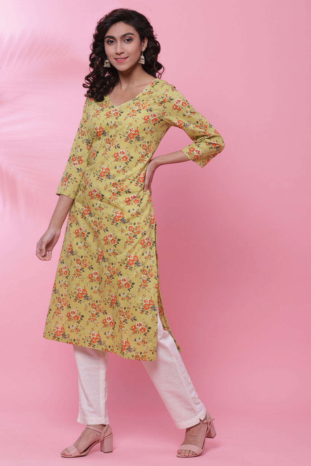 Cream Cotton Kurta image number 2
