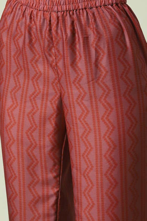 Orange Modal Digital Print Unstitched Suit Set image number 2