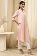 Black Cotton Blend Solid Straight Kurta image number 3