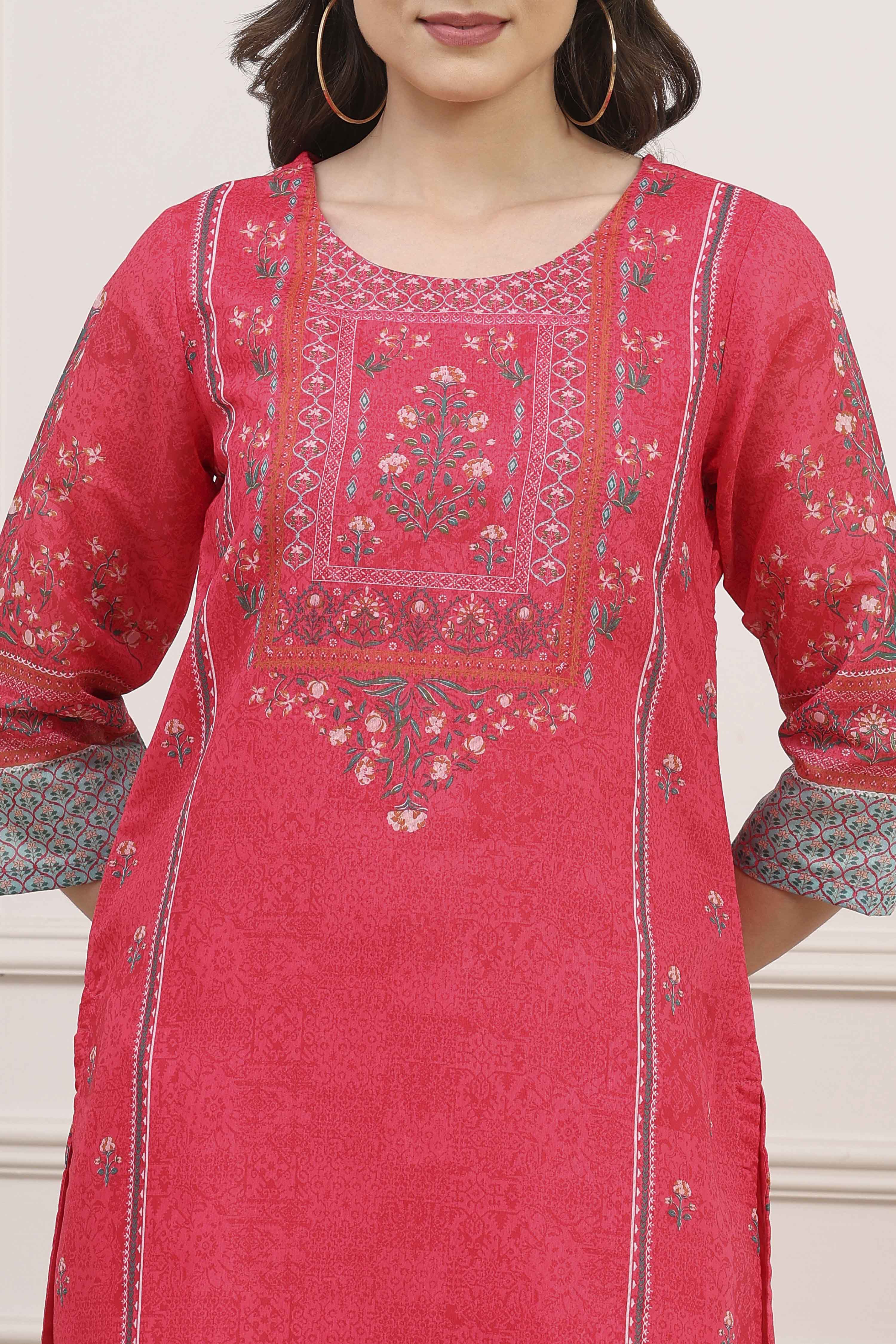 Dark Green A-Line Cotton Kurta image number 1