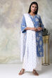 Blue Cotton Straight Kurta Palazzo Suit Set image number 5