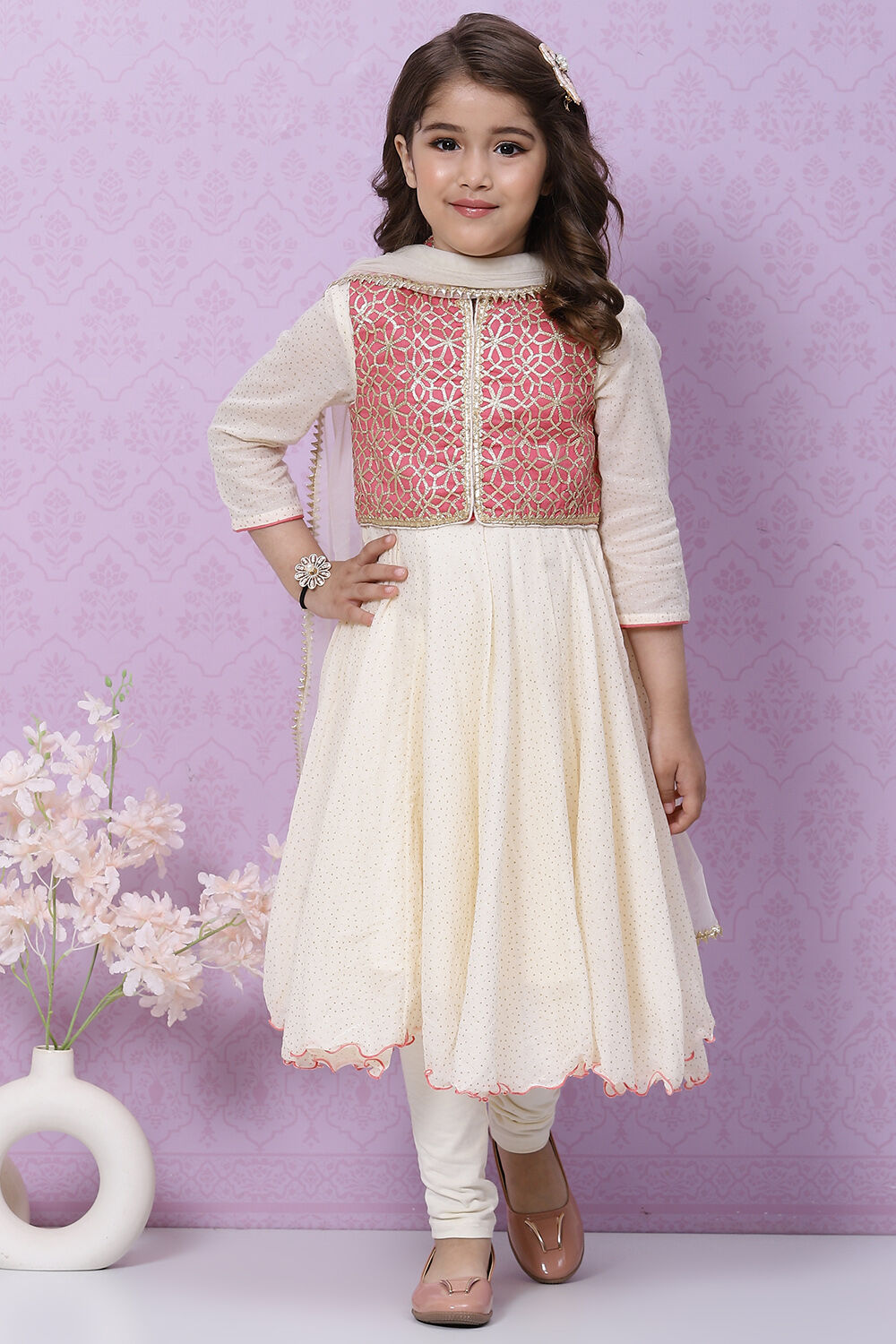 White churidar for store kids