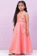 Peach Art Silk Girls Lehenga Set image number 3