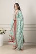 Blue Cotton All-Over Floral Kalidar Suit Set image number 3