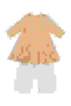 Mustard Cotton Floral Kalidar Kurta and Palazzo Set image number 3