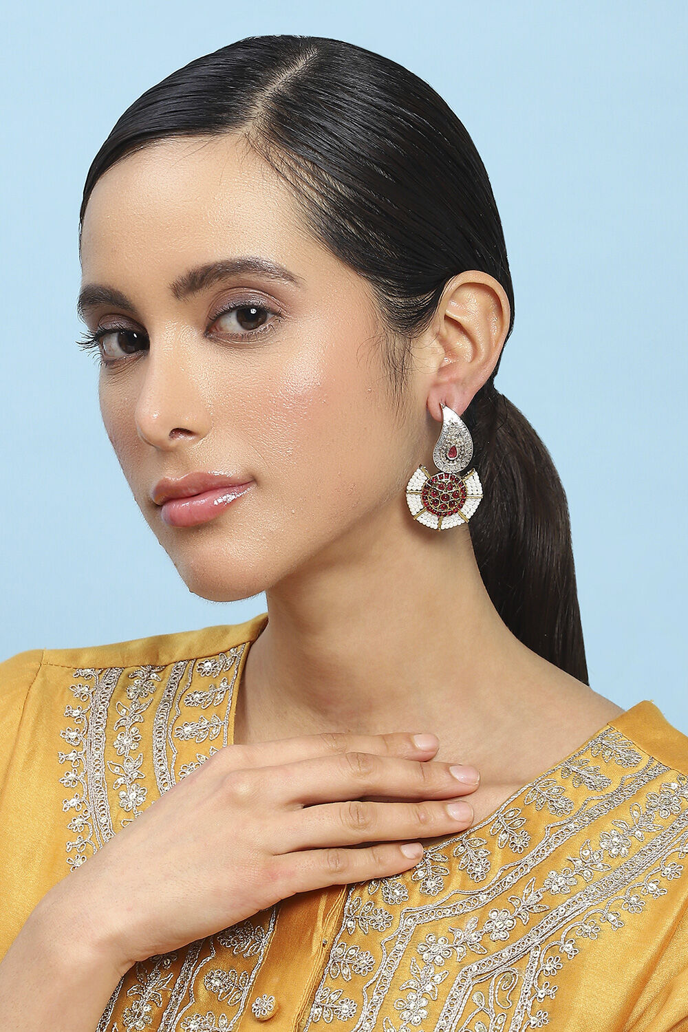 Pink Alloy Drop & Danglers image number 3