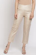 Gold Straight Poly Cotton Pants image number 3