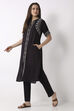 Black Cotton Lycra Fitted Pants image number 0