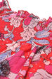 Red Polyester Gathered Printed Kurta Garara Suit Set