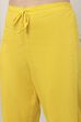 Yellow Cotton Schiffli Embroidered Kalidar Suit Set image number 3