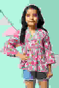 Blue Cotton Short Top image number 5