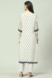 Ecru LIVA Straight Printed Kurta image number 4