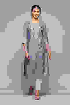 Blue Polyester Straight Printed Kurta image number 5