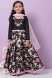 Black Art Silk Lehenga Set image number 0