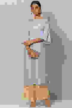 Blue Straight Cotton Kurta image number 5