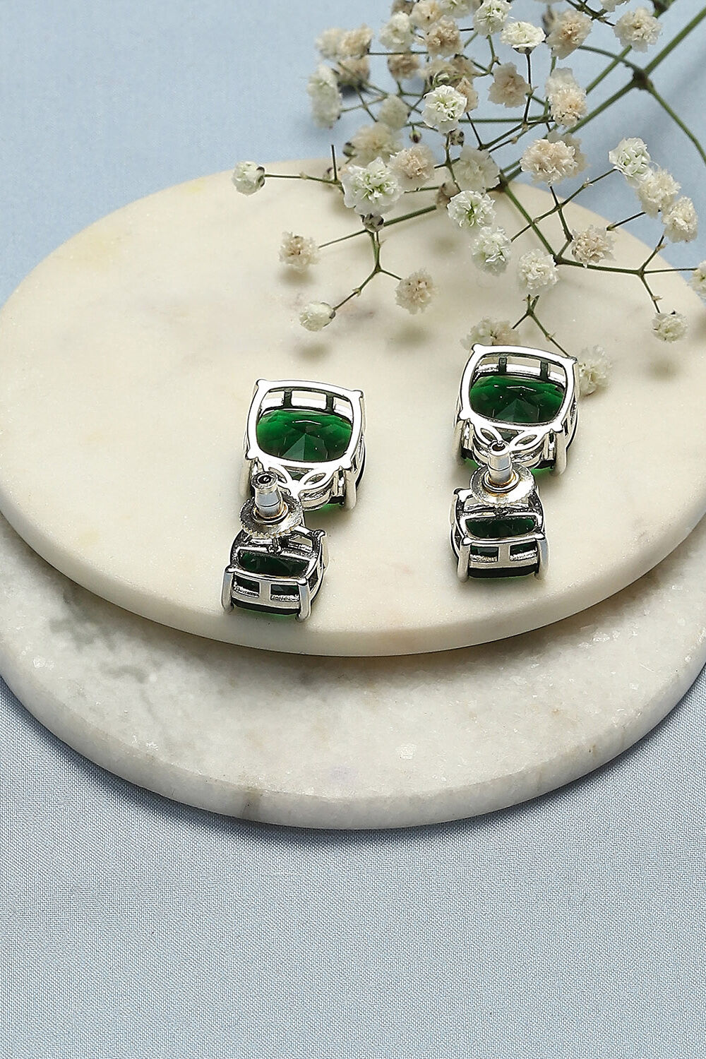 Green Brass Earrings image number 2