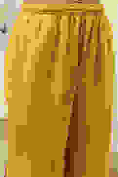 Mustard Yellow Printed Straight Suit Set image number 2