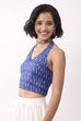 Royal Blue Cotton Printed Straight Top image number 1
