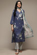 Indigo Rayon Straight Kurta Palazzo Suit Set image number 0