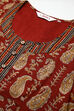 Rust Cotton Tiered Dress image number 1