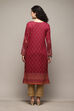 Berry Poly Cotton Straight Yarndyed Kurta image number 3