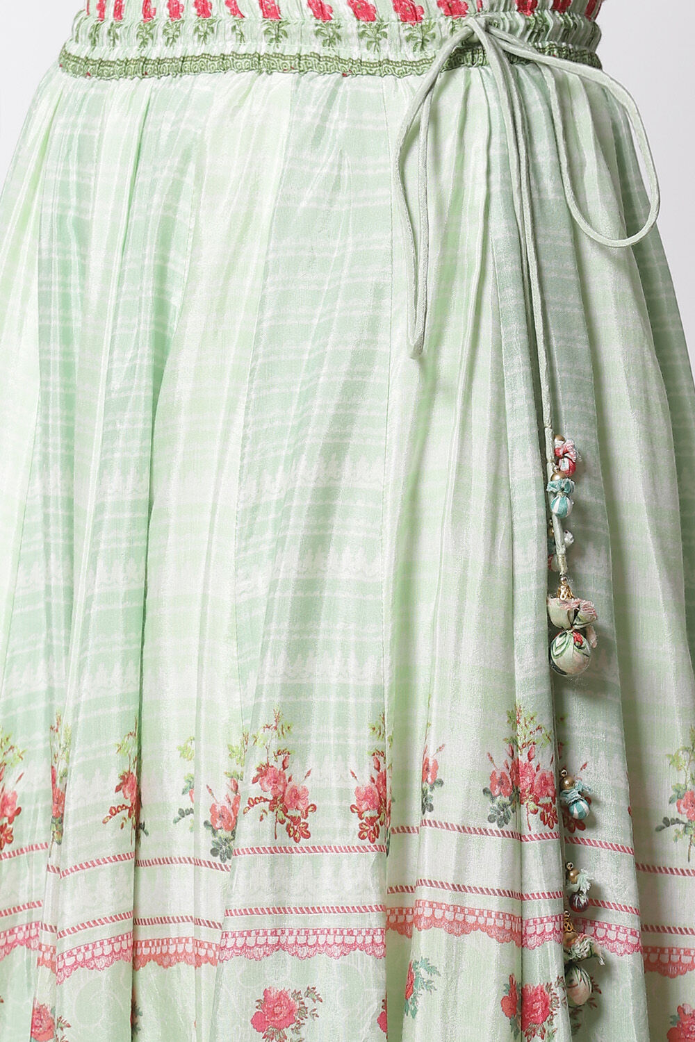 Green Art Silk Skirts image number 1