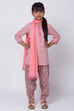 Peach Cotton Straight Kurta Salwar Suit Set image number 0