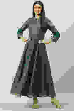 Teal Cotton Flared Printed Dress image number 0