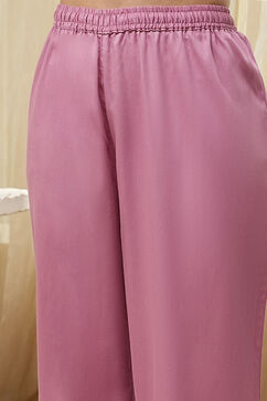Powder Pink Embroidered Straight Suit Set image number 2