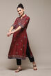 Brown LIVA Straight Printed Kurta