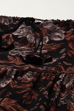 Black Polyester Tiered Dress image number 1