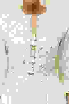 Off-White Cotton Embellished Anarkali Suit Set image number 1