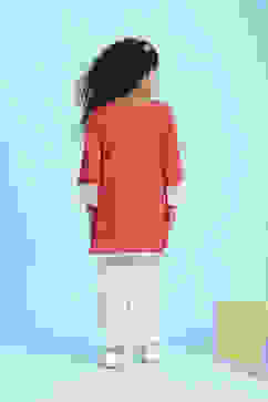 Coral Cotton Printed Straight Suit Set image number 4