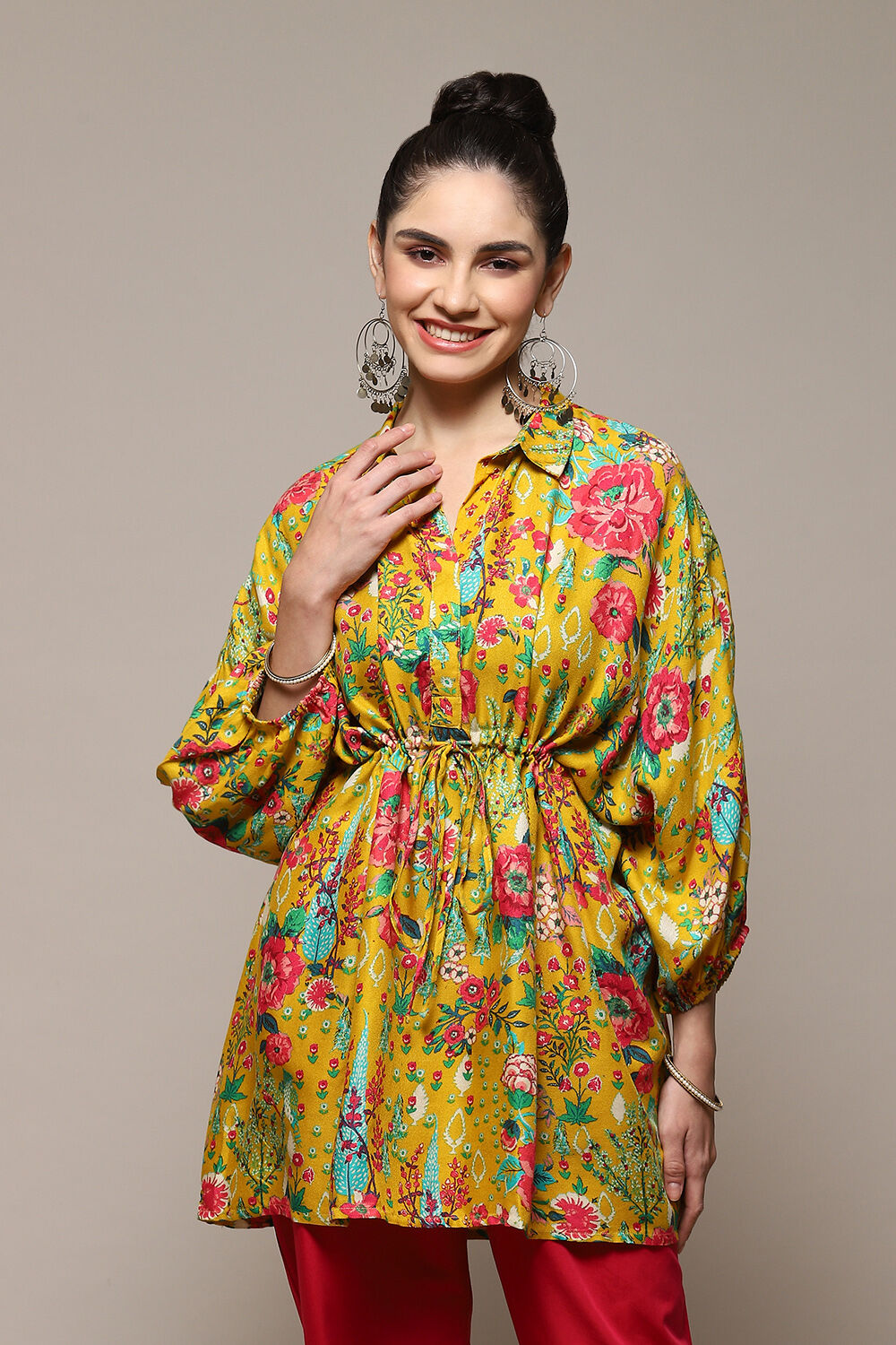 Mustard LIVA Printed Top image number 5