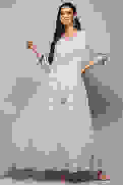 White Polyester A-Line Printed Dress image number 5