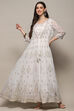 White Polyester A-Line Printed Dress image number 5