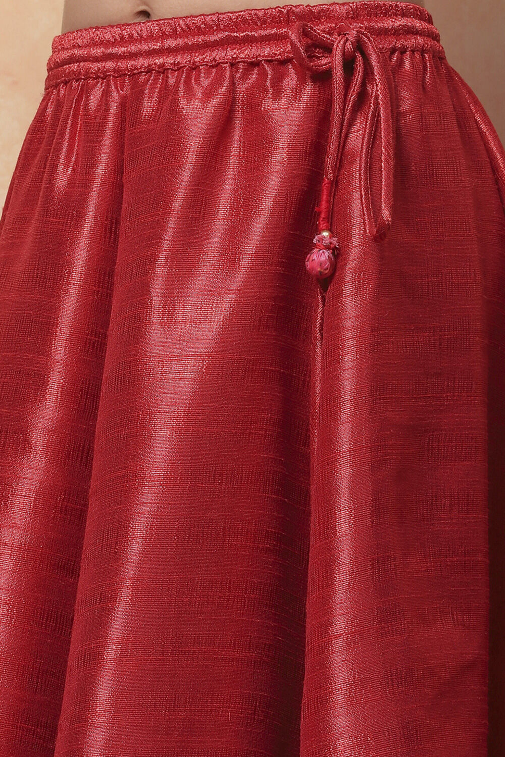 Red Floral Printed Flared Festive Lehenga Set image number 2