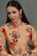 Black Silk Chanderi Floral Printed Straight Kurta Set image number 8