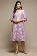 Lilac Cotton Blend Straight Yarndyed Kurta image number 0