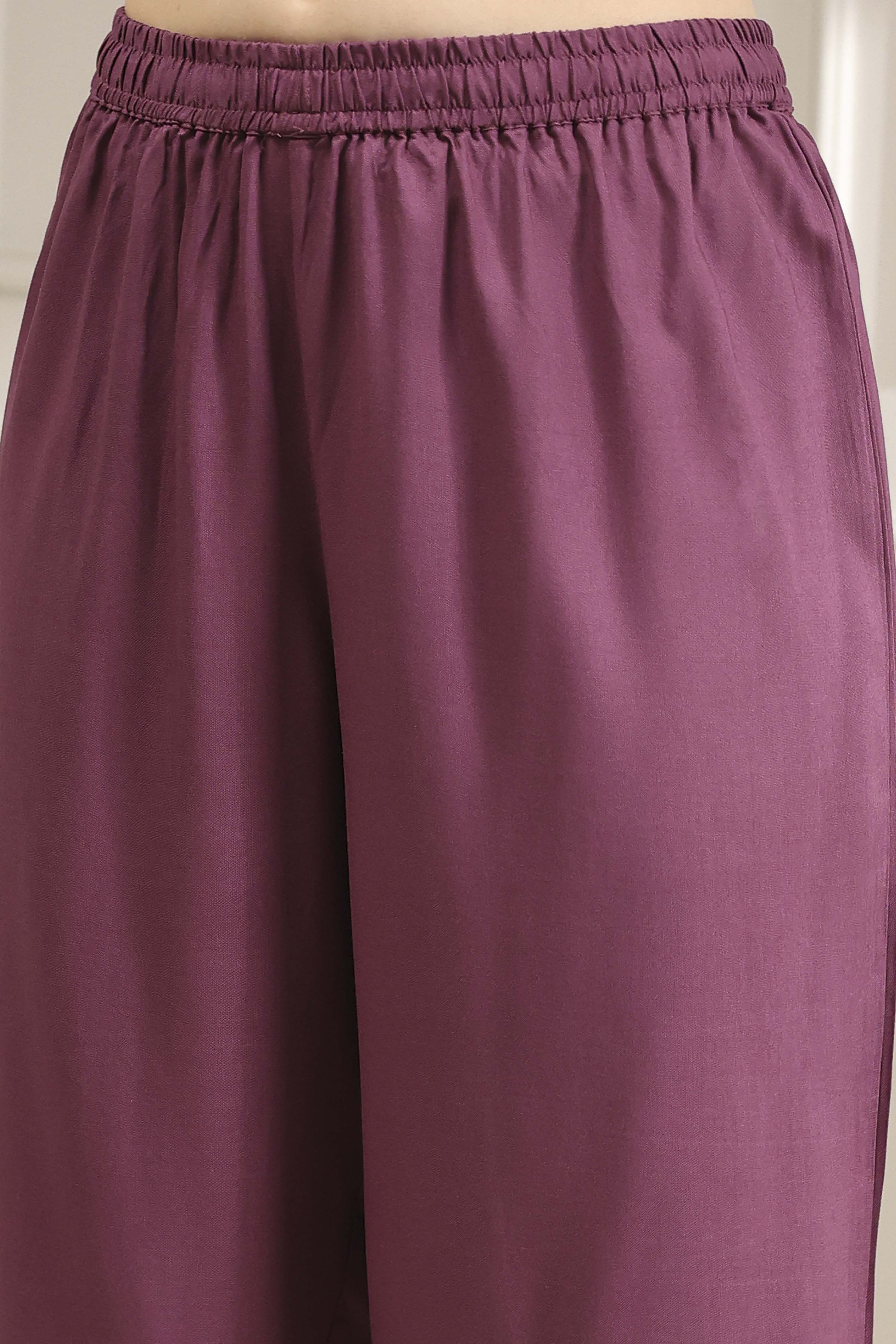 Old Rose Solid Straight Suit Set image number 2