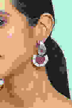 Pink Alloy Drop & Danglers image number 1