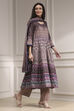 Lilac Cotton Printed Anarkali Suit Set image number 5