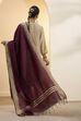 Maroon Poly Loom Side Striped Dupatta image number 3