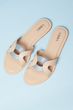 Beige Pu Slip-Ons image number 5