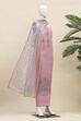 Sky Blue Linen Unstitched Suit Set image number 4