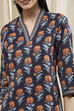 Teal Cotton Printed Straight Kurta image number 1